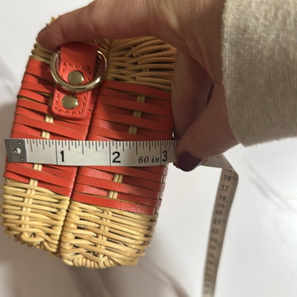 Talobot coral and Tan Woven Rattan Clutch - Picture 5 of 5